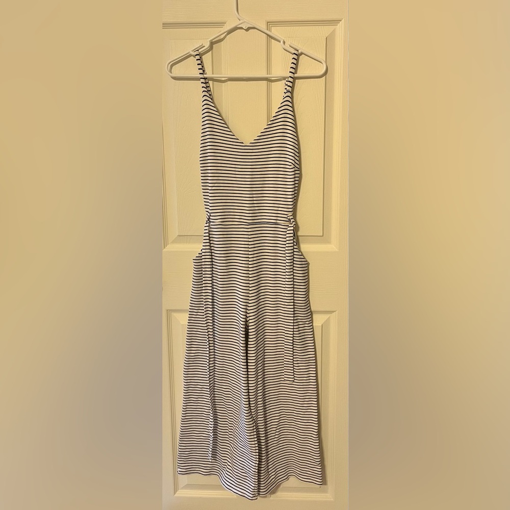 Monteau Black and White Striped Romper